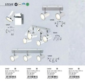 Plafoniera cu 4 spoturi directionabile pentru baie IP44 Steve 5500 RX