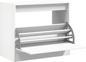 vidaXL Pantofar, alb, 80x42x69 cm, lemn prelucrat