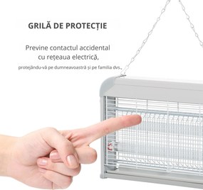 Outsunny Plasă Anti-Țânțari UV 20W, Protecție pentru Exterior și Interior, Eficientă și Ușor de Folosit | Aosom Romania