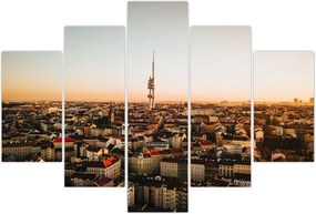 Tablou apusului de soare deasupra orașului Zizkov (150x105 cm)