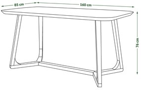 Mazzoni DIVO Stejar Natural 160x85 cm - MASĂ DIN LEMN ÎN STIL JAPANDI/RETRO/SCANDINAV