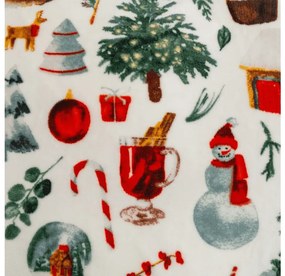 Set 2 buc lenjerie cocolino FESTIVE MAGIC alb + cearsaf Cocolino microplus cu elastic SOFT 180x200 cm alb, pat dublu