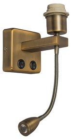 Aplică din bronz cu LED inclus cu braț de lectură - Brescia Combi