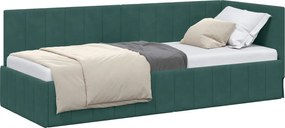 vidaXL Cadru de pat colțar Verde închis 80 cm x 200 cm Catifea