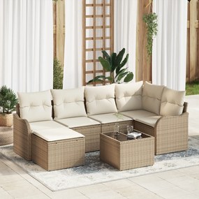 Set Canapea Grădină vidaXL cu Pernuțe Ratan Poly Brown