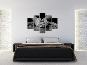 Tablou alb negru - producția de ceramică (150x105 cm)