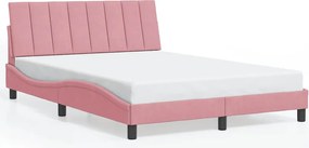 vidaXL Cadru de pat fără saltea, Hanko, roz, 140x200 cm, catifea