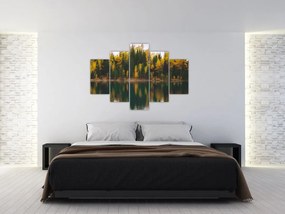 Tablou cu lac de pădure (150x105 cm)
