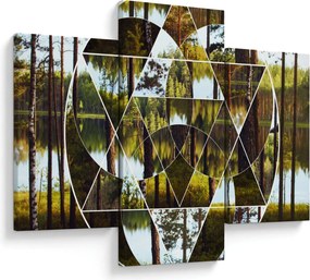 Tablou - Colaj geometric pe fundalul pădurilor nordice (90x60 cm)