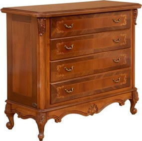 Comodă lemn masiv Edward cu 4 sertare, 117 × 50 × 99 cm - Fara