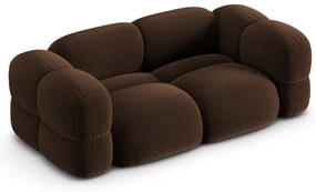 Canapea maro închis cu tapițerie din catifea 210 cm Loretto – Cosmopolitan Design