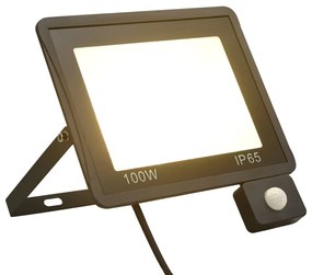 vidaXL Proiector LED cu senzor, 100 W, alb cald