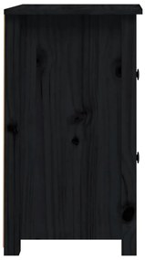 Noptiera, negru, 40x35x61,5 cm, lemn masiv de pin 1, Negru