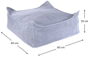 Fotoliu puf pentru copii albastru cu tapițerie din catifea reiată Square – Wigiwama