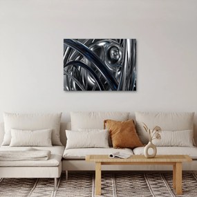 Tabloul cu abstracție gri cu albastru (70x50 cm)