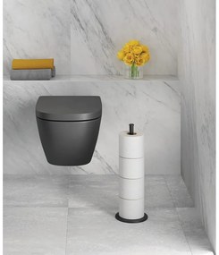 Suport pentru hârtie igienică negru mat din oțel Lava – Metaltex