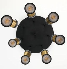 Lustră pe cablu Jupiter 2018 ALAS 7xGU10/10W/230V negru/auriu