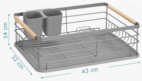 Scurgator metalic pentru vase AVERO gri