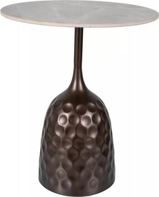 Masuta cafea MUTTI, gri cu imprimeu marmura/bronz antic, ceramica/meta