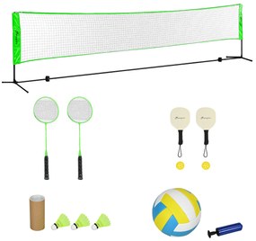 SPORTNOW Set complet de badminton, pickleball și volei, 3 în 1, jocuri sportive în aer liber cu filet reglabil în înălțime | Aosom Romania