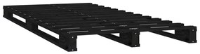 Cadru pat Small Single 2FT6, negru, 75x190 cm, lemn masiv pin Negru, 75 x 190 cm