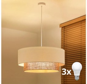 Brilagi - Candelabru LED suspendat cu cablu BOHO STYLE, 3xE27/15W/230V, Ø 60 cm