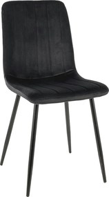 Scaun ALAN, negru, stofa catifelata/metal, 45x39x91 cm