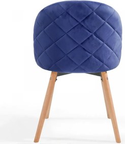 MIADOMODO Set de scaune de sufragerie din catifea, albastru,