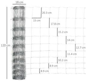 PawHut Rolă Plasă Metalică Zincată pentru Țarcuri, Gard de Protecție Exterior pentru Animale, 26.1m, 15x20.3 cm | Aosom Romania