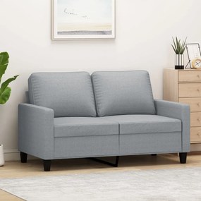 vidaXL Canapea cu 2 locuri, gri deschis, 120 cm, material textil