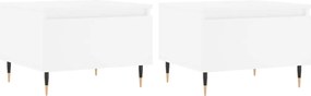 vidaXL Măsuțe de cafea, 2 buc., alb, 50x46x35 cm, lemn prelucrat