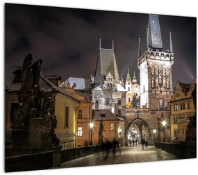 Tablou pe sticlă cu Poarta de pulbere iluminată (70x50 cm)