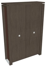 Dulap înalt Verno+ S 140 x 46 x 210 cm, stejar antracit / maro