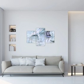 Tablou - Frescă florală pe un perete de cărămidă (90x60 cm)