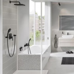 Baterie cada-dus incastrata Grohe Cubeo negru mat fara corp ingropat