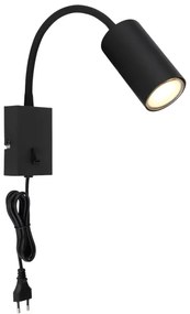Lampă de perete flexibilă ROBBY 1xGU10/25W/230V neagră Globo 57911WB