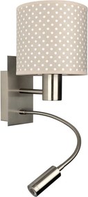 Brilagi - Lampă LED flexibilă BOBO 1xE27/25W/230V + LED/3W, crom mat/bej/cu buline