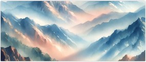 Tablou - Acuarelă munți (120x50 cm)