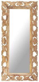 Oglinda sculptata manual, maro, 110 x 50 cm, lemn masiv mango 1, Maro, 50 x 110 cm