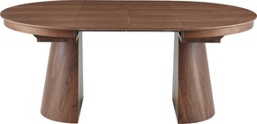 Masă de sufragerie, extensibilă, nuc, 115-150-185x75 cm, NANET