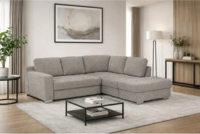 Coltar extensibil modern living ROCA, sezlong dreapta, stofa gri desch