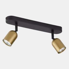 Spot LED TOP 2xGU10/10W/230V auriu/negru