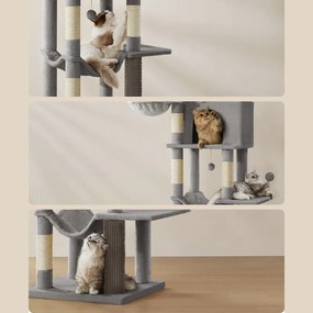 Copac pentru pisici TRISTAN, 57x45x175 cm, gri Feandrea