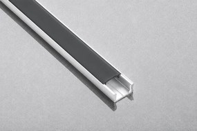 Set profil LED aplicat Glax Mini GTV, din aluminiu, alb, cu dispersor negru, 3 m Aluminiu, L:3000 mm; l:14.2 mm; H:6.6 mm, Alb/Negru, Glax Mini, 10 mm