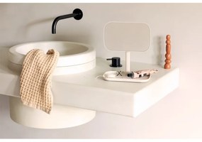 Oglinda cu suport pentru accesorii Brabantia ReNew 1006271, 28.3x20x12.6 cm, Baza antiderapanta, Reglabila la 360°, Bej