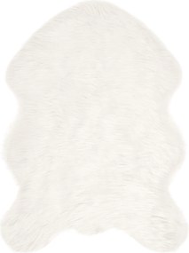 vidaXL Covor din Lână Faux Tafalla Alb 80 x 120 cm Poliester