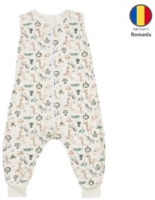 Sac dormit copii de vara din bumbac cu picioare 18-36 luni Kidizi Safari, 0.5 tog