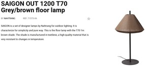Lampa de podea iluminat exterior decorativ SAIGON 120/T70 gri/maro