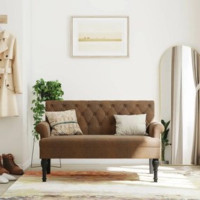 vidaXL Banchetă cu spătar maro 120x62x75,5 cm piele întoarsă ecologică