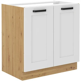 Dulap pentru chiuvetă Lesana 2 (alb + stejar artisan) 80 ZL 2F BB . 1063943
